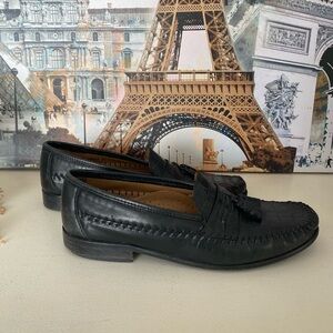 Florsheim Pisa Moc Toe Tassel Black Crocodile print Leather Loafer Mens 11.5D